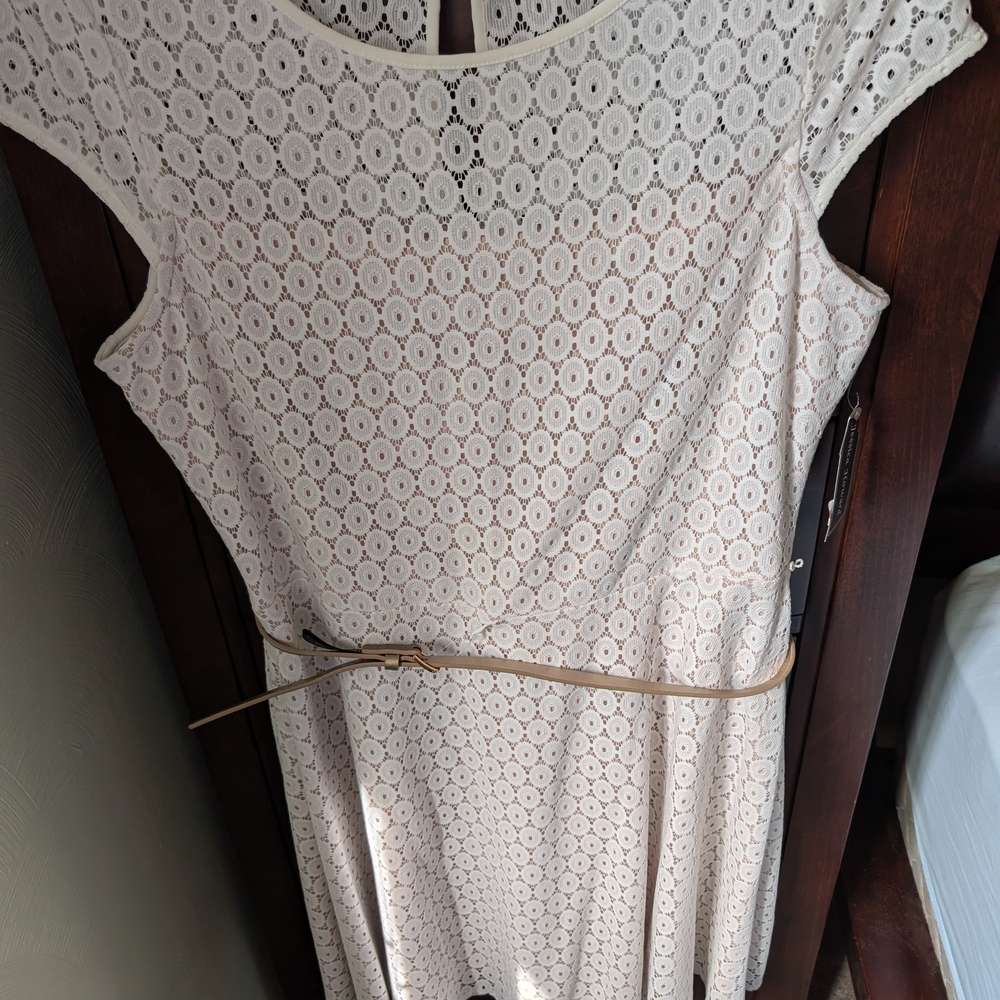 Elegant Cream Lace Dress